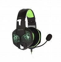 Игровая гарнитура Smartbuy RUSH TAIPAN, велюровые амбушюры, шнур 2,5 м, черный/зеленая (SBHG-3100)