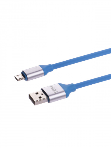 Дата-кабель TDM ДК 16, USB - micro USB, 1 м, силиконовая оплетка, голубой, (1/200) (SQ1810-0316) фото 3 Дата-кабель TDM ДК 16, USB - micro USB, 1 м, силиконовая оплетка, голубой, (1/200) (SQ1810-0316) фото 3