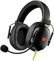 Гарнитура игровая DEFENDER Toxic, провод 2м, LED, черный(1/10) (64552)