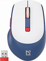 Беспроводная мышь DEFENDER Belsa MB-249 бел/син,6кн,2.4G+BT,500мАч (1/36) (52249)