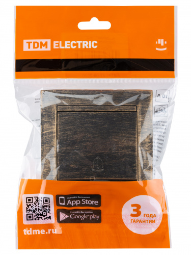 Кнопка звонковая 6А старинная бронза с/у, "Лама" (1/10) TDM (SQ1815-0768) фото 2