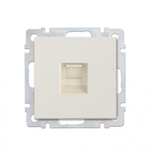 Розетка SMARTBUY скрытая установка, 1-местная компьютерная RJ-45 бежевая "Нептун" (SBE-05i-S1-RJ)