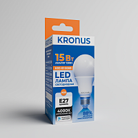 Лампа светодиодная KRONUS A60 груша 15 Вт 220V 4000K E27 нейтральный свет (10/100) (KRS-01-0008)