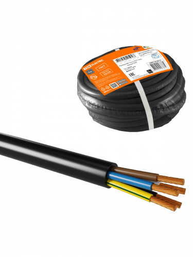 Провод TDM ПВС 5х2,5 ГОСТ (5м), черный (1/5/5) (SQ0118-0312) Провод TDM ПВС 5х2,5 ГОСТ (5м), черный (1/5/5) (SQ0118-0312)