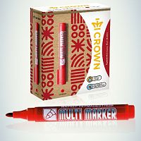 Маркер перманентный Crown MULTI MARKER, КРАСНЫЙ пулевидный 3мм (CPM-800) (24/720/14400) 002674 (Б0048241)