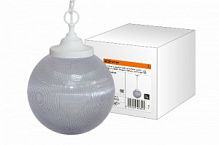 Светильник TDM НСБ 02-60-252 УХЛ4 60 Вт, IP40, шар, 1хЕ27, прозрачный с огранкой 250 мм, цепь белая (1/6/12) (SQ0313-0009)