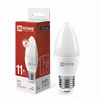 Лампа светодиодная IN HOME СВЕЧА-VC 11Вт 230В Е27 4000К 1050Лм (10/100) (4690612020495)