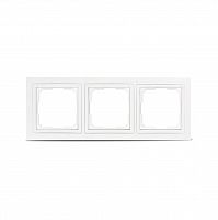 Рамка SMARTBUY 3-местная пластик белая "Нептун" (SBE-05w-Plastic-FR-3)