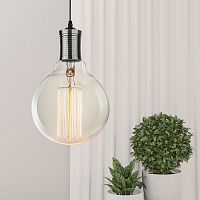 Cветильник ЭРА PL13 E27 - 2 PB подвес потолочный LOFT под лампу цоколь Е27 провод 1 м цвет жемчужно-черный (60/360) (Б0048523)