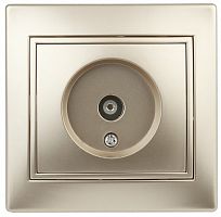 Розетка INTRO TV одиночная, скрытой установки, Plano, шампань (1/10/200/2400) (Б0030079)