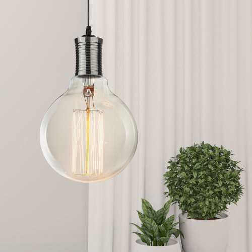 Cветильник ЭРА PL13 E27 - 2 PB подвес потолочный LOFT под лампу цоколь Е27 провод 1 м цвет жемчужно-черный (60/360) (Б0048523)