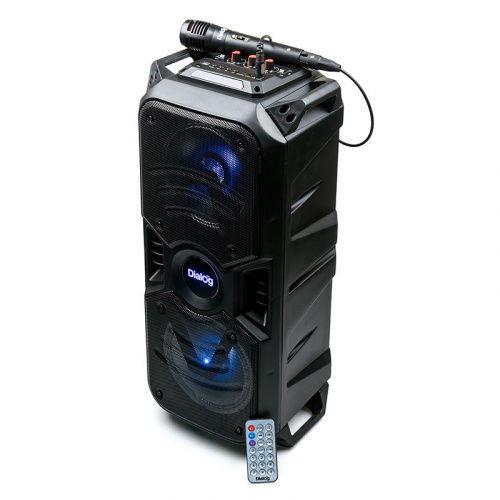 Колонка портативная Dialog Oscar AO-11, 26W напольная, RMS, Караоке c микрофоном, BT+FM+USB+SD+LED, черный (1/2)