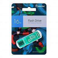 Флеш-накопитель USB  16GB  Smart Buy  Glossy  зелёный  (упаковка змея) (SB16GBGSGSN)