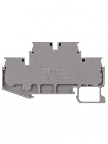 Зажим клеммный безвинтовой ЗКБ быстрого зажима двухуровневый 2,5 мм2 24А серый (Ph-C PTTB 2,5) TDM (10/400) (SQ0822-0162) фото 5 Зажим клеммный безвинтовой ЗКБ быстрого зажима двухуровневый 2,5 мм2 24А серый (Ph-C PTTB 2,5) TDM (10/400) (SQ0822-0162) фото 5