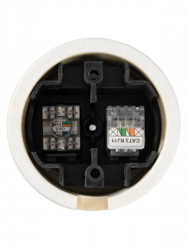 Розетка TDM телефонная RJ11 + компьютерная RJ45 сл. кость «Болонь» (1/72) (SQ1820-0352) фото 3