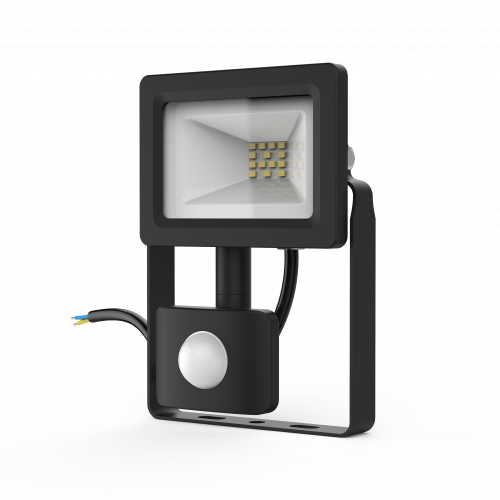 Прожектор светодиодный GAUSS Elementary-S 10W 850lm 6500К 175-265V IP65 черный с датчиком движения (1/20) (628511310)