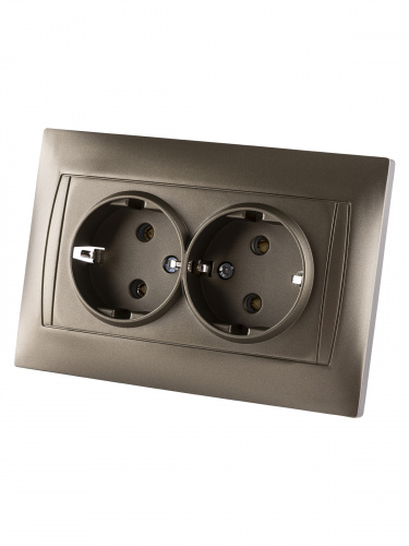 Розетка двойная 2П+З 16А 250В бронза , с/у, "Лама" (6/72) TDM (SQ1815-0725) фото 5 Розетка двойная 2П+З 16А 250В бронза , с/у, "Лама" (6/72) TDM (SQ1815-0725) фото 5