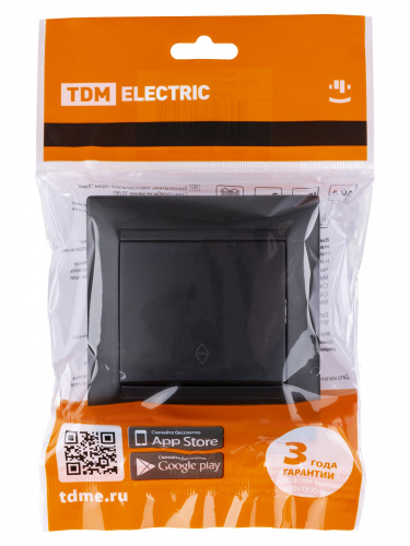 Выключатель на 2 направления 1 кл. 10А графит, с/у, "Лама" TDM (10/120) (SQ1815-0606) фото 2 Выключатель на 2 направления 1 кл. 10А графит, с/у, "Лама" TDM (10/120) (SQ1815-0606) фото 2