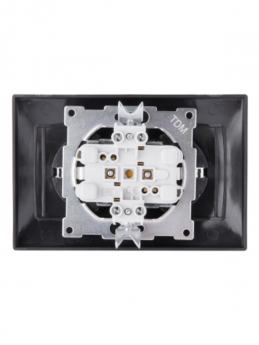 Розетка двойная 2П+З 16А 250В с защ. шт. старинное серебро с/у, "Лама" (1/6) TDM (SQ1815-0654) фото 3