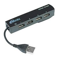 USB-HUB RITMIX CR-2406, черный, USB 2.0, 4 порта (1/80) (15119260)