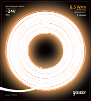 Лента светодиодная GAUSS 2835/120-SMD 6.5W 24V DC 600lm/m 3000K IP65 (блистер 5м) 1/50 (311000165)