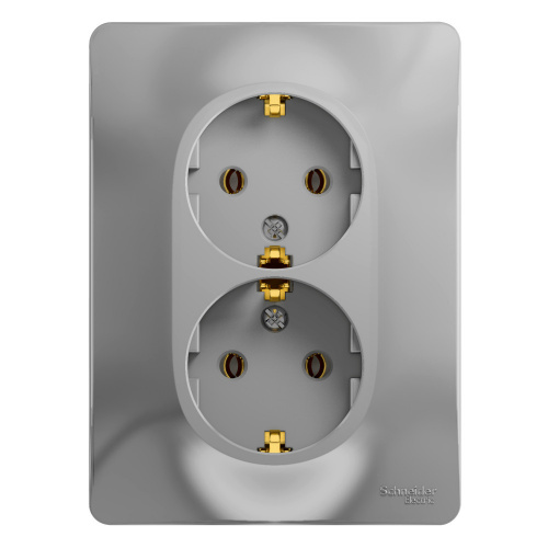 Розетка 2-м С/У GLOSSA 16А IP20 с заземл. в сборе алюм. Systeme Electric GSL000324 (1/10/60) Розетка 2-м С/У GLOSSA 16А IP20 с заземл. в сборе алюм. Systeme Electric GSL000324 (1/10/60)