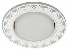 Светильник ЭРА DK LD27 WH/WH декор cо светодиодной подсветкой GX53 белый/белый (30/720) (Б0037388)