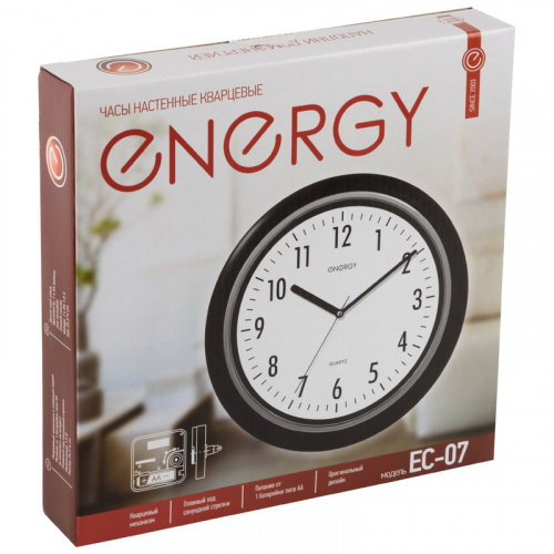 Часы настенные кварцевые ENERGY модель ЕС-07 круглые (1/20) (009307) фото 2