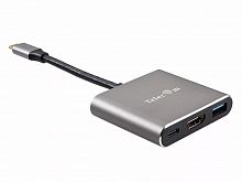 Переходник USB 3.1 Type-C(M)--> HDMI+USB 3.0 +PD 100WT charging 4K@30Hz, TELECOM<TUC010T> (1/300)