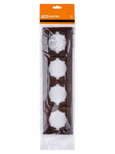 Рамка 4-х постовая горизонтальная венге , с/у, "Лама" (12/144) TDM (SQ1815-0432) фото 2 Рамка 4-х постовая горизонтальная венге , с/у, "Лама" (12/144) TDM (SQ1815-0432) фото 2