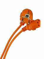 Кабель компьютер --> розетка 220V (угловая Евровилка) <VDE> 3G0,75mm2 VCOM {CE021-O} 1,8m, ОРАНЖЕВЫЙ (1/50) (CE021-CU0.75-1.8M-O)