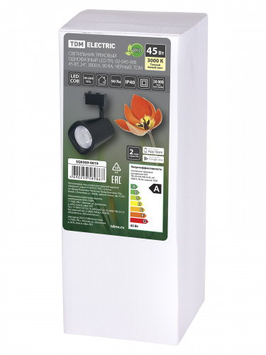 Светильник светодиодный TDM трековый однофазный TRL-02-045-WB 45 Вт, 24°, 3000 К, 90 Ra, черный, (1/20) (SQ0369-0019) фото 2 Светильник светодиодный TDM трековый однофазный TRL-02-045-WB 45 Вт, 24°, 3000 К, 90 Ra, черный, (1/20) (SQ0369-0019) фото 2