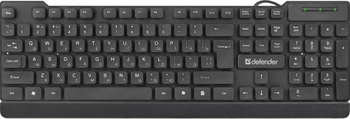 Клавиатура проводная DEFENDER Element HB-190 USB RU, полноразмерная, ,черная (1/20) (45191)