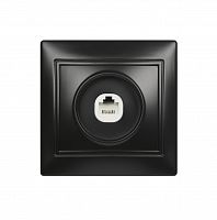 Розетка SMARTBUY скрытая установка, 1-местная телефонная черная "Венера" (SBE-01b-S1-PH)