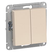 Механизм выключателя 2-кл. С/У ATLASDESIGN 10А IP20 (сх. 5) 10AX механизм беж. Systeme Electric ATN000251 (1/20/160)