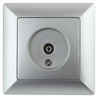 Розетка INTRO TV одиночная, СУ, Solo, алюминий (10/200/2000) 4-301-03 (Б0043370)