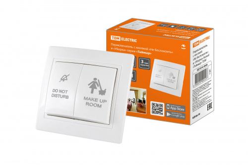 Переключатель с кнопкой "Не беспокоить" и "Уборка" белая "Таймыр" (1/1/100) TDM (SQ1814-0606) Переключатель с кнопкой "Не беспокоить" и "Уборка" белая "Таймыр" (1/1/100) TDM (SQ1814-0606)