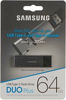 Флеш-накопитель USB 3.1  64GB  Samsung  Duo Plus  USB Type A + USB Type C  серый (MUF-64DB/APC)