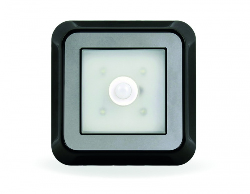 Фонарь SMARTBUY SBF-4-K, накладной/подвесной, черный, с датчиком движения до 3м, 4LED, 4xААА, двухсторонний скотч+магнит в комплекте.