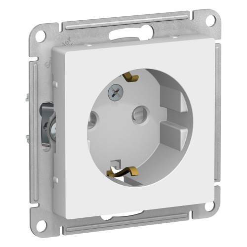 Механизм розетки 1-м С/У ATLASDESIGN 16А IP20 с заземл. защ. шторки бел. Systeme Electric ATN000145 (1/20/160)
