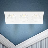 Светильник ЭРА встраиваемый декоративный пластиковый KL90-3 WH MR16/GU5.3 белый (1/50) (Б0054372)