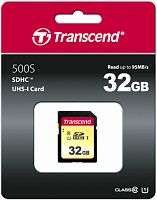 Карта памяти SDHC  32GB  Transcend 500S UHS-I (TS32GSDC500S)
