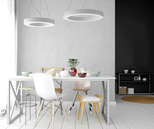 Светильник светодиодный Geometria ЭРА Ring SPO-133-W-40K-045 45Вт 4000К 3200Лм IP40 600*600*80 белый подвесной (1/5) (Б0050562) фото 9