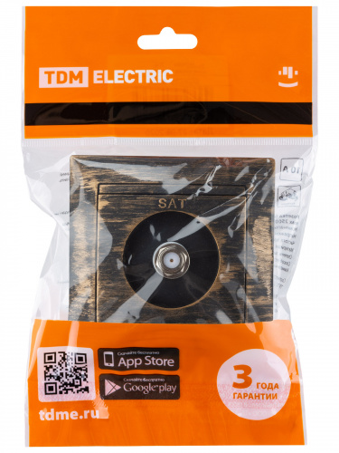 Розетка SAT (F-разъем) 0-2400МГц старинная бронза с/у, "Лама" (1/10) TDM (SQ1815-0762) фото 2 Розетка SAT (F-разъем) 0-2400МГц старинная бронза с/у, "Лама" (1/10) TDM (SQ1815-0762) фото 2