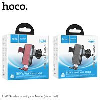 Держатель автомобильный HOCO H70 Gamble, для смартфона, пластик, воздуховод, цвет: чёрный/красный (1/132) (6942007641265)