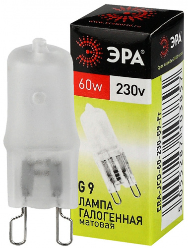 Лампа ЭРА галогенная G9-JCD-60-230V-FR G9 60Вт капсула матовая теплый белый свет (1/1000) (C0027364) фото 3