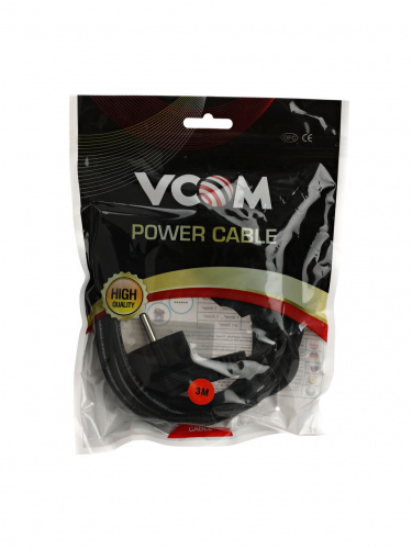 Кабель компьютер --> розетка 220V ( угловая Евровилка) <VDE> 3G*0,5mm2 VCOM <CE021-CU0.5-3> , 3,0 м (1/30) (CE021-CU0.5-3M) фото 3