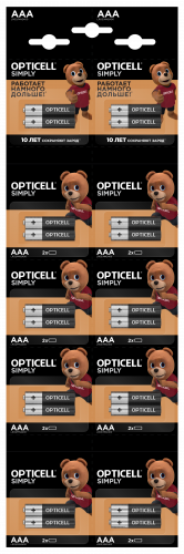 Элемент питания OPTICELL SIMPLY LR03 отрывной BL20 2*10 (20/240/25200) (5050002)