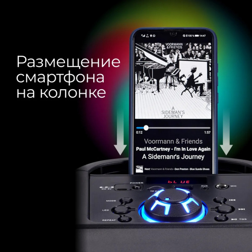 Портативная акустическая система LOONA PartySOUNDL33 60 Вт Bluetooth 5.0 (PARTYSOUNDL33) фото 7