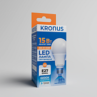 Лампа светодиодная KRONUS A60 груша 15 Вт 220V 6000K E27 холодный свет (10/100) (KRS-01-0009)